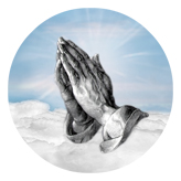 DAROUND 103 BL Praying Hands Clouds Blue